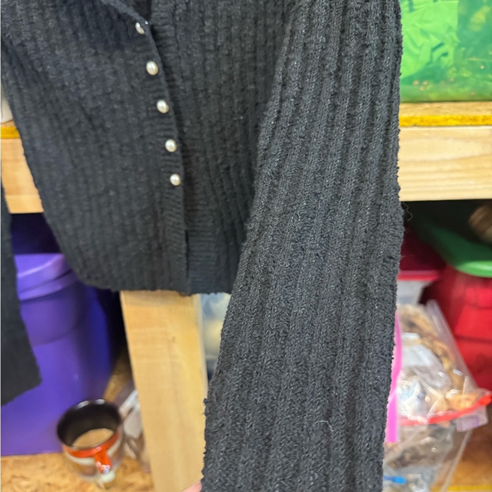 Urban Outfitters Black Ribbed Cardigan - Picture 6 of 7